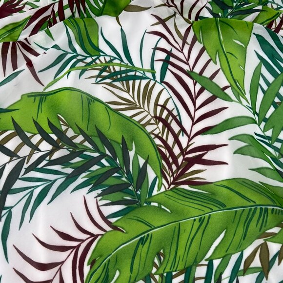 I.N. Studio Tropical Print Sheer Green Short Sleeves Layered Women's Size XL y2k - Picture 2 of 8